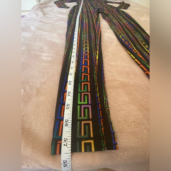 KimCine Curve NWOT Women Sheer Colorful Long Sleeves SizeSmall Back-Zip Jumpsuit - Picture 9 of 15